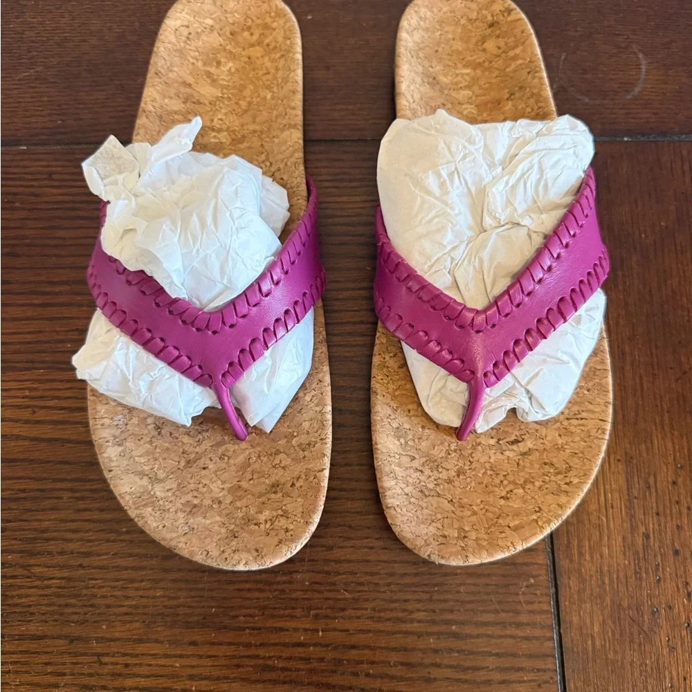 Jack Rogers Hot Pink Cork Women's Sandals flip flops New 7.5‎